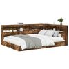 vidaXL Bookcase Bed with Shelf Smoked oak 140 x 200 cm Engineered Wood