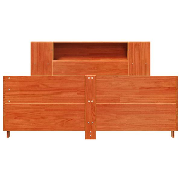 vidaXL Bed Frame without Mattress Wax Brown 150x200 cm King Size Solid Wood Pine