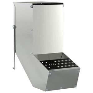 vidaXL Rabbit Feeder Silver 12.5 x 26 x 28.5 cm Galvanised Steel