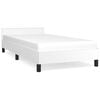 vidaXL Bed Frame without Mattress White 90x190cm Single Faux Leather