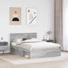 vidaXL Bed Frame Grey Sonoma 135 x 190 cm Solid Pine Wood