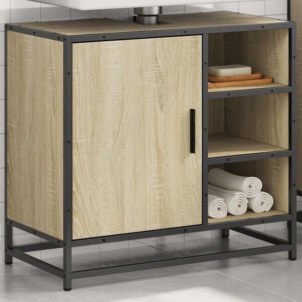 vidaXL Bathroom Sink Cabinet Sonoma Oak 65x33x60 cm Engineered Wood
