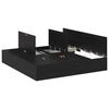 vidaXL Storage Bed Frame Black Oak 200 x 200 cm Engineered Wood