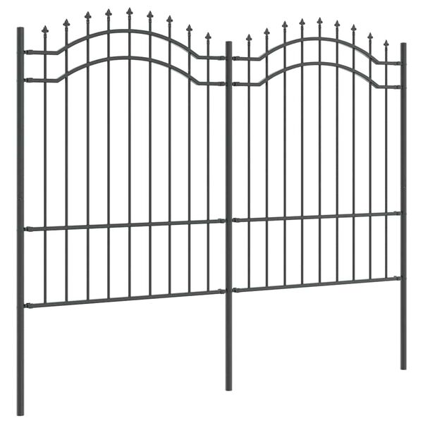vidaXL Garden Fence Grey 240 x 190 cm Powder-coated steel