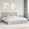 vidaXL Bed Frame with Drawer Grey Sonoma 200 x 200 cm Engineered Wood