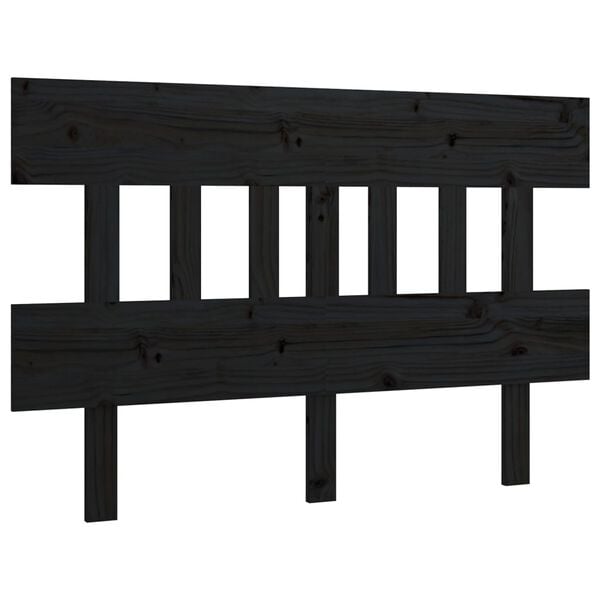 vidaXL Bed Headboard Black 138.5x3x81 cm Solid Wood Pine