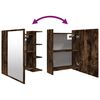 vidaXL Bathroom Mirror Cabinet Smoked Oak 62.5x20.5x64cm Engineered Wood