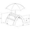 AXI Children Picnic Table Kylo with Parasol XL White and Grey