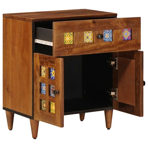 vidaXL Bedside Cabinet Brown 50 x 33 x 60 cm Solid Mango Wood