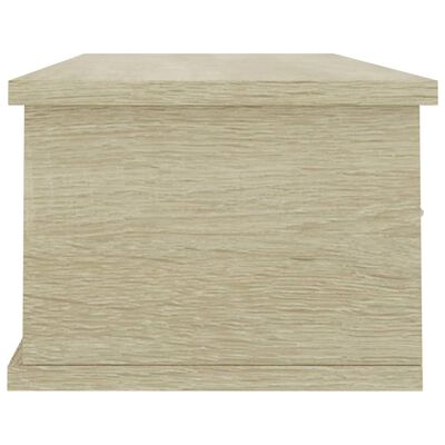 vidaXL Wall Drawer Shelf White and Sonoma Oak 88x26x18.5 cm Engineered Wood