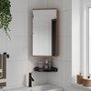 vidaXL Corner Bathroom Mirror Cabinet Oak 30x24x60 cm