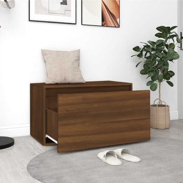 vidaXL Hall Bench 80x40x45 cm Brown Oak Engineered Wood