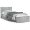 vidaXL Bed Frame without Mattress with LED Lights Concrete Grey 90x200 cm