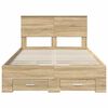 vidaXL Bed Frame with Drawer Sonoma Oak 135 x 190 cm Engineered Wood