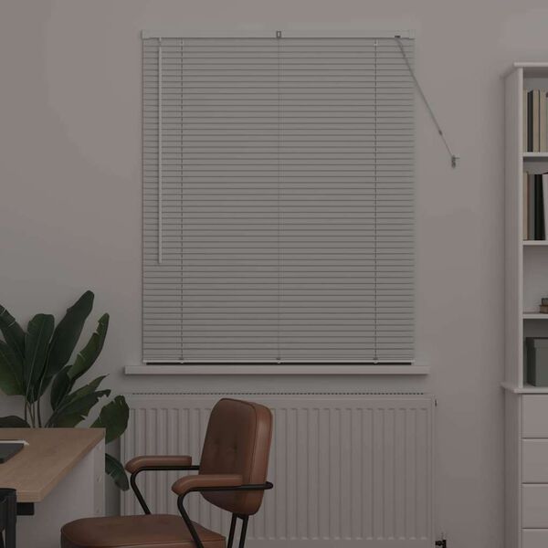 vidaXL Window Blind with Curtains Manual White Aluminium