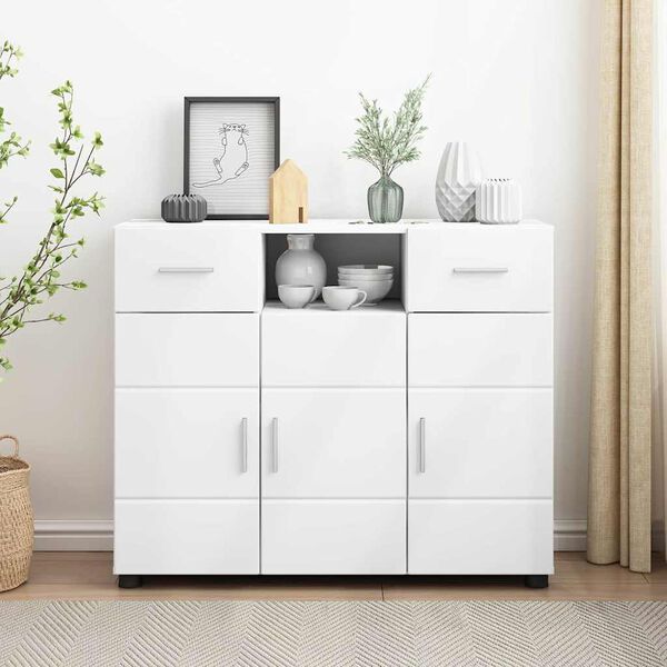 vidaXL Sideboard with Drawer White 88.5 x 30.5 x 73 cm Engineered Wood