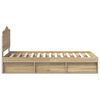 vidaXL Bed Frame with Headboard Sonoma Oak 90 x 200 cm Solid Pine Wood