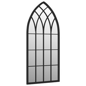 vidaXL Garden Mirror | Black | Iron, glass | 100x45 cm | Decorative Inlays