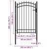 vidaXL Fence Gate with Spikes Steel 100x150 cm Black
