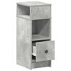 vidaXL Bedside Cabinets 2 pcs with Drawer Concrete Grey 25x31x66 cm
