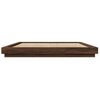 vidaXL Bed Frame with LED Lights without Mattress Brown Oak 200x200cm