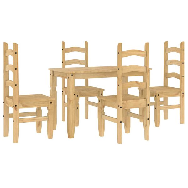 vidaXL 5 Piece Dining Set Panama Solid Wood Pine