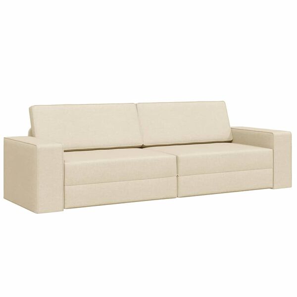 vidaXL Sofa Bed Cream 245 x 78 x 77 cm Fabric