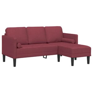 vidaXL Sofa Set Wine red 173 x 131 x 67 cm Fabric