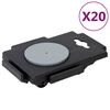 vidaXL Moving Dollies with 8 Wheels 20 pcs Black Polypropylene 150 kg