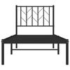 vidaXL Metal Bed Frame without Mattress with Headboard Black 75x190cm