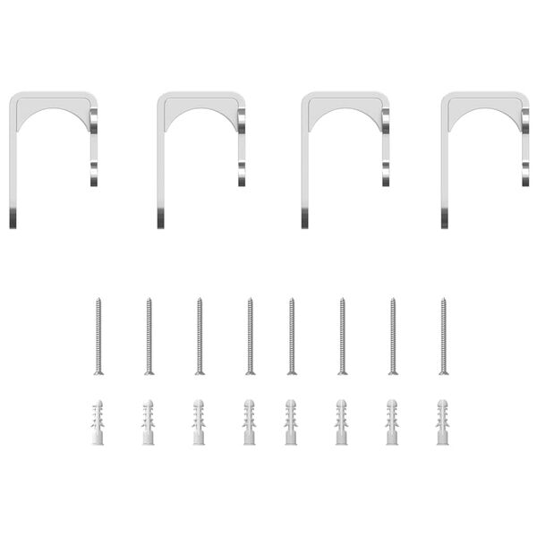 vidaXL Barn Door Bypass Brackets 4 pcs for Round Rails Stainless Steel