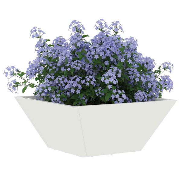 vidaXL Garden Planter White 35 x 35 x 15 cm Cold-rolled Steel