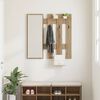 vidaXL Wall-Mounted Coat Rack Artisan oak 100 x 10 x 100 cm