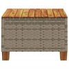 vidaXL Garden Table Grey 55x55x36 cm Poly Rattan Acacia Wood