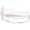 vidaXL Metal Bed Frame without Mattress with Footboard White 80x200cm