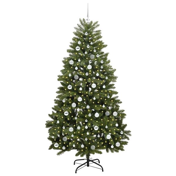 vidaXL Artificial Christmas Tree Green 210 cm PVC and Metal