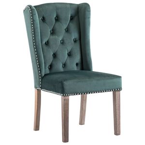 vidaXL Dining Chair Dark Green Velvet