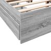 vidaXL Bed Frame with Drawers without Mattress Grey Sonoma 140x190 cm