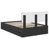 vidaXL Bed Frame with Headboard Black 135 x 190 cm Engineered Wood