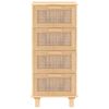 vidaXL Sideboard Brown 40x30x90 cm Solid Wood Pine and Natural Rattan