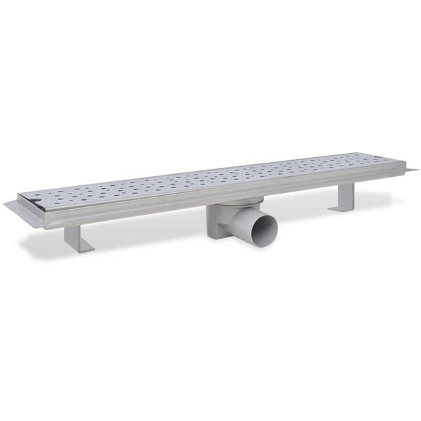 vidaXL Linear Shower Drain Bubble 630x140 mm Stainless Steel
