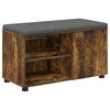vidaXL Hall Bench with Cushion with Shelf Smoked Oak 80 x 38 x 46 cm