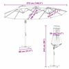 vidaXL Garden Cantilever Parasol Taupe 372 x 198 x 243 cm