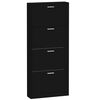 vidaXL Shoe Cabinet Black 59x17x150 cm Engineered Wood