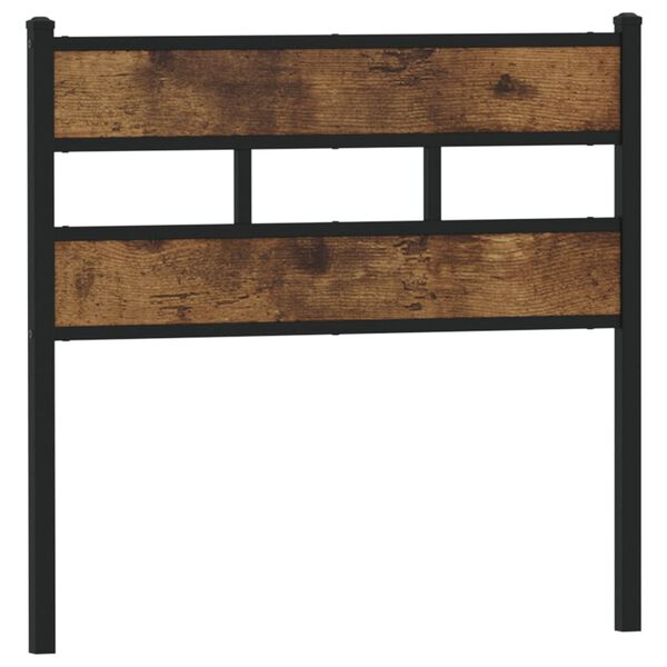 vidaXL Headboard Smoked Oak 100 cm Iron and Engineered Wood