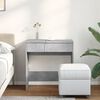 vidaXL Dressing Table with Mirror Concrete Grey 73x46.5x120 cm