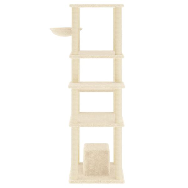 vidaXL Cat Tree with Sisal Scratching Posts Cream 154 cm