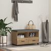 vidaXL Hall Bench with Cushion with Drawer Artisan Oak 80 x 38 x 46 cm