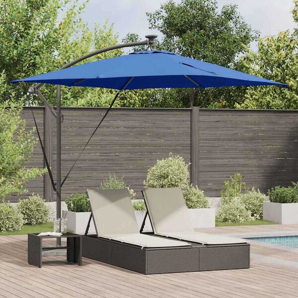 vidaXL Cantilever Banana Parasol Blue 249 x 249 x 250 cm
