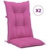 vidaXL Garden Highback Chair Cushions 2 pcs Pink 120x50x7 cm Fabric